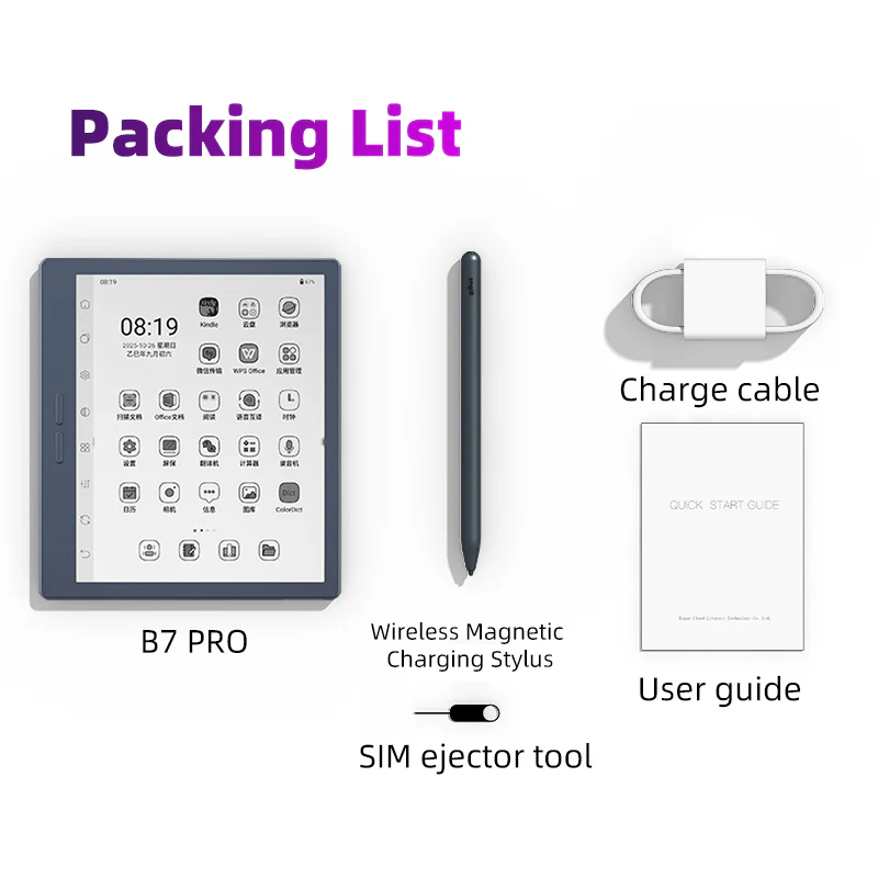 Bigme B7 PRO Black and White epaper reader eink tablet with stylus and case and 4G connection - Image 13