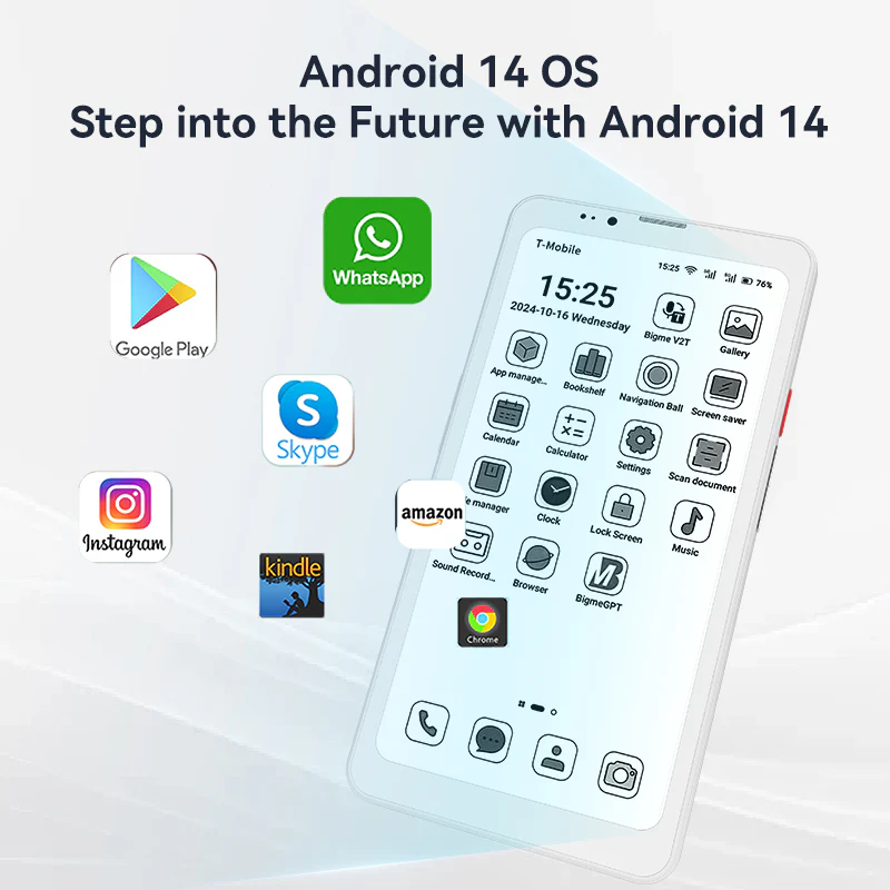 Bigme ePaper Smartphone Hibreak Pro with Android 14 OS-Black and White version - Image 6