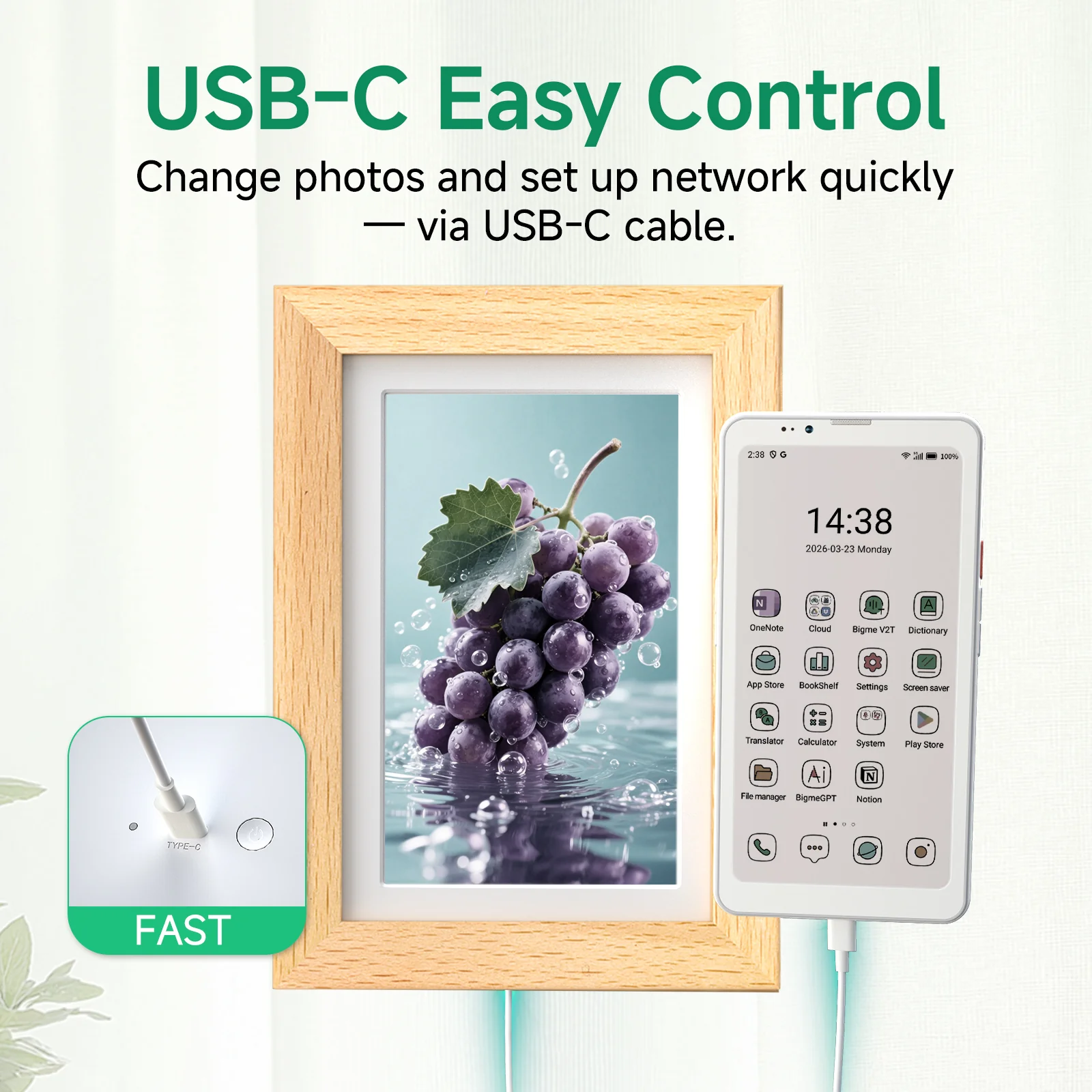 Bigme F7 7.3 Inch WiFi Digital Color E-ink Picture Frame - Image 6